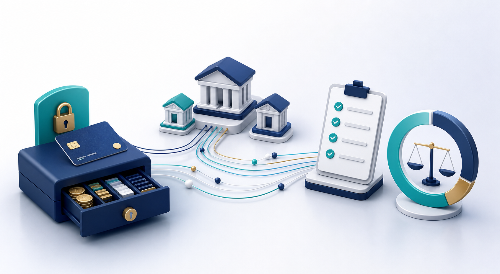 Representación de cajas, bancos y conciliación de movimientos financieros